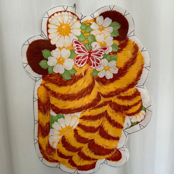 Vintage Striped Kitten Plush Unfinished Project Complete HTF - Picture 4 of 5